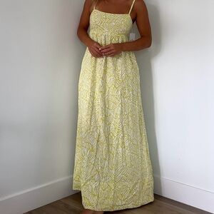 Lilly Pulitzer Yellow Cream Tiered Maxi Sundress